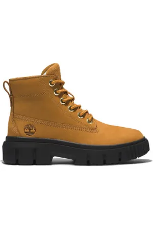 Timberland Para mulher. TB0A5RP42311 Botins em pele castanha Greyfield (37), Couro, Marrom, Plano, 1 a 3cm, Cordão, Casual