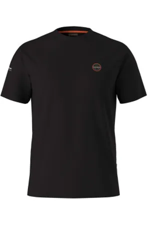 Napapijri Para homem. NP0A4I3N T-shirt S-Badges preta (XL), Preto, Casual, Esportivo, Algodão, Multisport, Manga curta
