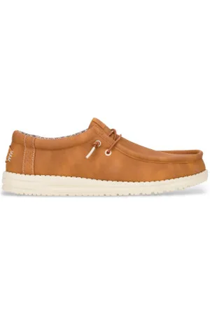Hey dude Para homem. HD41894 Mocassins Wally Classic laranja (41), Marrom, Plano, Cordão, Casual