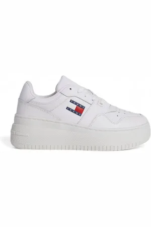 Tommy Hilfiger Para mulher. EN0EN02506 Sapatos de basquetebol em pele Essential (39), Couro, 5 a 8cm, Cordão, Casual