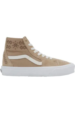 Vans Para mulher. VN0009QP4MG1 SK8 Sapatilhas de cano alto em pele (36), Couro, Marrom, Plano, Cordão, Casual