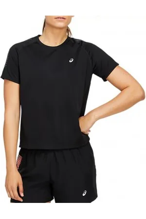 Asics Para mulher. 2012B044 T-shirt de Ícone preta (XS), , Esportivo, Multisport, Poliéster, Manga curta