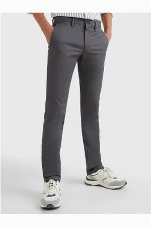 Tommy Hilfiger Para homem. MW0MW28883 Calças chino Bleecker em algodão elástico cinzento (34/30), Casual, , Algodão orgânico, Sustentáv