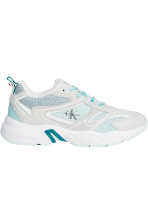 Calvin Klein Para mulher. YW0YW00891 Ténis Retro em pele (36), Couro, Plano, Cordão, Casual, Esportivo