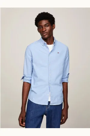 Tommy Hilfiger Para homem. DM0DM09594 Camisa oxford de algodão com corte slim (S), Casual, Elastan, Manga comprida, Algodão orgânico, Sust