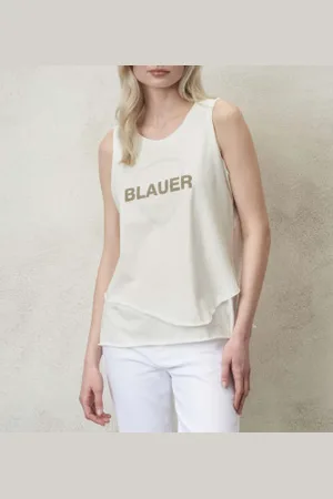 Blauer Para mulher. 24SBLDH03322 Top duplo (M), Casual, Algodão, Sem mangas / correias