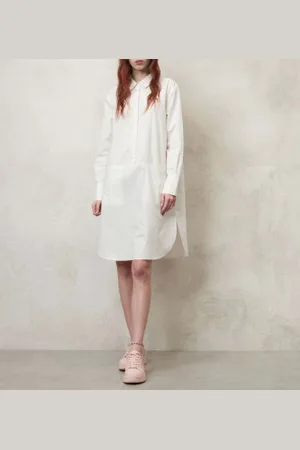 Blauer Para mulher. 24SBLDV01298 Vestido com dois bolsos branco (M), Casual, Algodão, Manga comprida