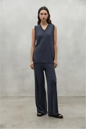 ECOALF Para mulher. MCWGAPAASON00636S24-179 Calças Ason azul-marinho (L), Casual, Linho