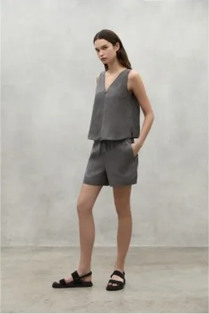 ECOALF Para mulher. MCWGAPCDEVA00710S24-306 Curto Deva cinzento (M), Casual, , Linho