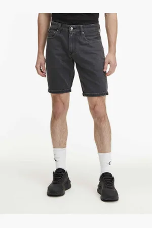 Calvin Klein Para homem. J30J323335 Calções de ganga pretos (33), Casual, Algodão