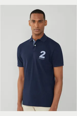 Hackett Para homem. HM563264 Pólo Heritage Number azul-marinho (S), Casual, Algodão, Manga curta