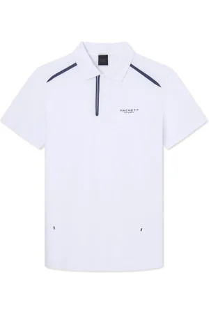 Hackett Para homem. HM563271 Fita Hs Polo branca (S), , Casual, Algodão, Manga curta