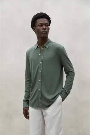 ECOALF Para homem. MCMGASRMOLE00803S24-102 Camisa verde toupeira (L), Casual, Manga comprida, Algodão orgânico, Sustentável, Algodão Recicla