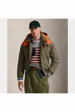 Ralph Lauren Para homem. 710945493001 Casaco bomber com gola de pele de carneiro (L), Casual, Algodão