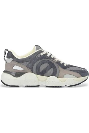 No Name Para mulher. PNVKHK0 Sapatilhas de couro Krazee Runner azul cinzento (36), 1 a 3cm, Camurça, Cordão, Casual, Cinza