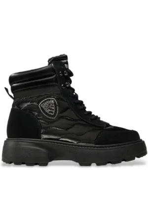 Blauer Para mulher. F4BLANCA03 Sapatilhas de couro branco 03 preto (36), 1 a 3cm, Cordão, Casual