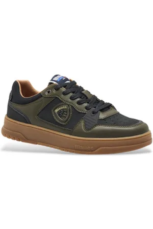 Blauer Para homem. F4HARPER09 Sapatilhas de couro verde Harper (40), Plano, Cordão, Casual