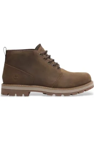 Timberland Para homem. TB0A69TWEM61 Britton Road Mid botas chukka em pele castanho (46), Couro, , Plano, Cordão, Casual, Sustentável