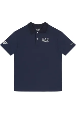 EA7 Para menino. 8NBF23_BJEMZ Pólo Tennis Pro Boy em tecido técnico VENTUS7 azul-marinho (14años= 164cm), Casual, Poliamida, Manga curta, mo