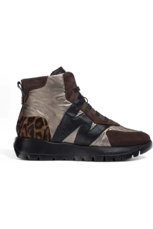 Wonders Para mulher. A-2471 Botins em pele A-2471 castanho (36), Couro, Marrom, 1 a 3cm, Cordão, Casual