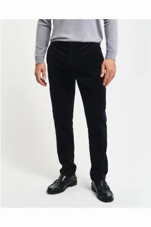 GANT Para homem. 1505319 Calças de bombazina de corte justo em azul-marinho (38/34), Casual, Algodão