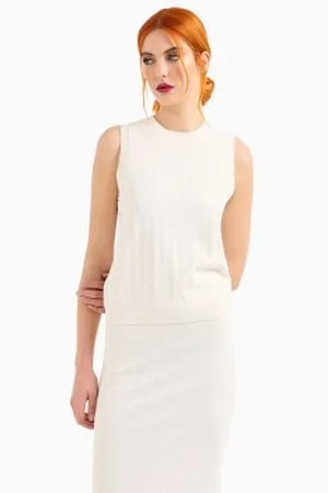 Armani Exchange Para mulher. 8NYH9AYMH6Z1130 Top de malha (XL), Casual, Viscoso, Sem mangas / correias
