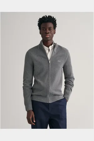 GANT Para homem. 8040524 Casaco com fecho de correr cinzento (L), Casual, , Algodão, Manga comprida