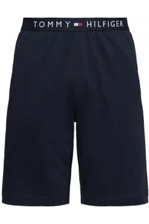 Tommy Hilfiger Para homem. UM0UM03080 Calções de malha com logótipo da Marinha (S), Homewear, Algodão, Sustentável