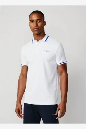 Hackett Para homem. HM563337 Polo Hs Tipped (XXL), Casual, Algodão, Manga curta