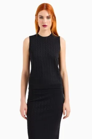 Armani Exchange Para mulher. 8NYH9AYMH6Z1200 Top de malha (XL), Casual, Viscoso, Sem mangas / correias