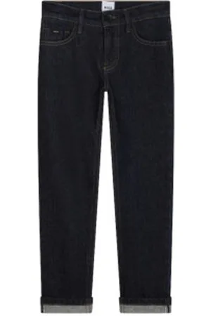 HUGO BOSS Para menino. J51148 Calças de ganga azuis com cinco bolsos (16Años= 174cm), , Casual, Algodão, Denim, moda infantil