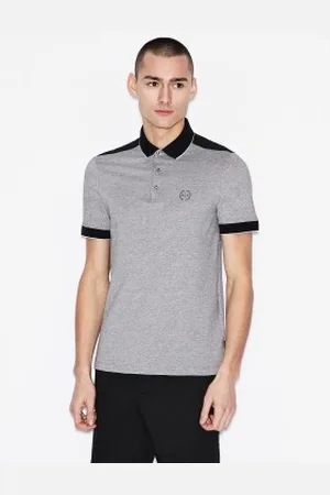 Armani Exchange Para homem. 8NZF76Z8M5Z1200 Pólo bicolor cinzento (XS), Casual, , Algodão, Manga curta