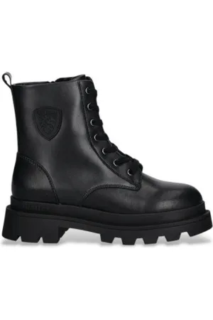 Blauer Para mulher. F4KIMMEL04 Botins Kimmel em pele preto (39), Couro, Plano, Cordão, Zíper, Casual