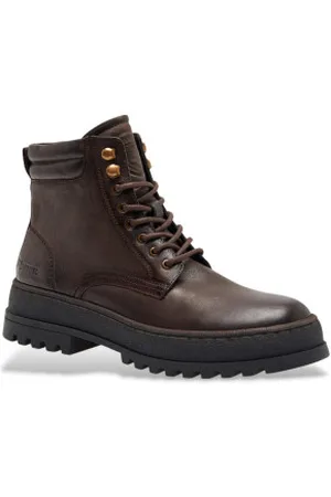 Blauer Para homem. F4IUKA01 Botins em pele Luka 01 castanho (40), Couro, Marrom, Plano, Cordão, Casual