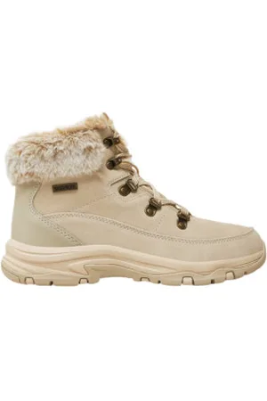 Skechers Para mulher. 167882 Trego Snow Worries botins em pele (36), Couro, Plano, Cordão, Casual, Outdoor, Ao ar livre