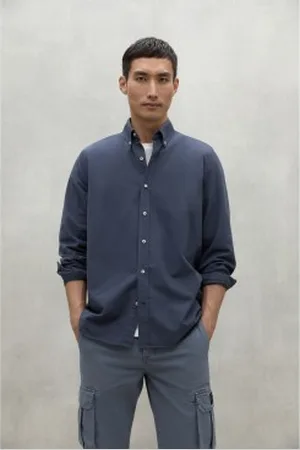 ECOALF Para homem. MCMGASRANTEJ0120W24-161 Camisa de camurça azul-marinho (XL), Casual, Manga comprida, Algodão orgânico, Sustentável