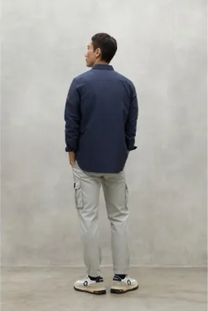 ECOALF Para homem. MCMGASRANTON0159W24-161 Camisa azul-marinho Antonio (S), Casual, Manga comprida, Algodão orgânico, Sustentável