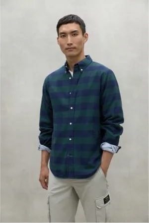ECOALF Para homem. MCMGASRGASTO0179W24-910 Camisa Gaston verde, azul marinho (XL), Casual, Manga comprida, Algodão orgânico, Sustentável