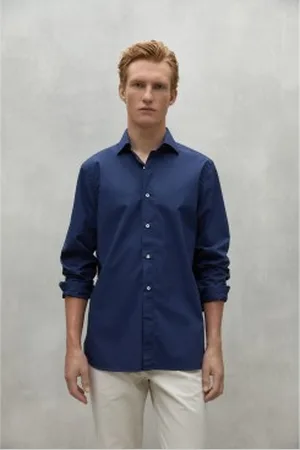 ECOALF Para homem. MCMGASRALFRE0712W24-161 Camisa Alfredo azul-marinho (XL), Casual, Manga comprida, Algodão orgânico, Sustentável