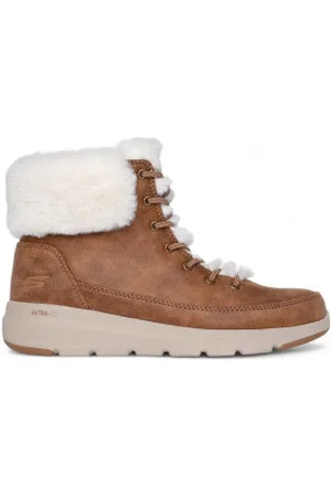 Skechers Para mulher. 144202 Botins Glacial Ultra Wonderland castanho (36), , 3 a 5cm, Cordão, Casual