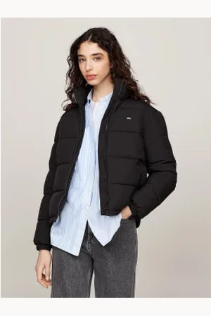 Tommy Hilfiger Para mulher. DW0DW18827 Casaco acolchoado de gola alta (L), Casual, Polister Reciclado, Sustentável