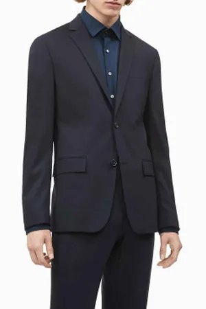 Calvin Klein Para homem. K10K103080 Blazer de corte justo CK azul-marinho (56), Casual, Sapatos de Festa, Lã, Elastan, Manga comprida