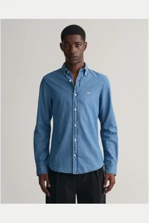 GANT Para homem. 3000402 Camisa de corte justo (XL), Casual, Algodão, Manga comprida