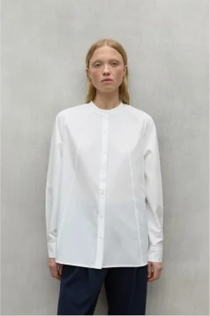 ECOALF Para mulher. MCWGASRLINA00349W24-000 Camisa Lina branca (S), , Casual, Manga comprida, Lyocell
