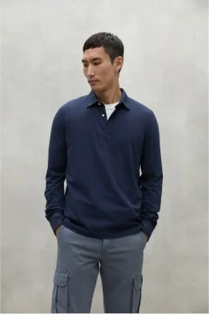 ECOALF Para homem. MCMGAPOMATIA0803W24-161 Polo Matias Marino (L), Casual, Manga comprida, Algodão orgânico, Sustentável