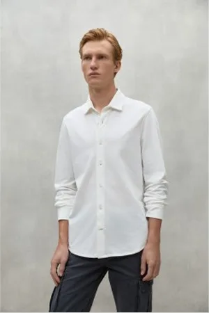 ECOALF Para homem. MCMGASROSCAR0867W24-000 Camisa Oscar branca (L), , Casual, Manga comprida, Algodão orgânico, Sustentável
