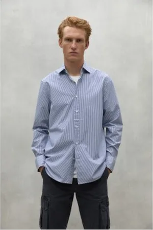 ECOALF Para homem. MCMGASRALFRS0712W24-182 Camisa Alfredo (XL), Casual, Manga comprida, Algodão orgânico, Sustentável, Marinho