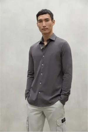 ECOALF Para homem. MCMGASRGAEL00869W24-303 Camisa Gael cinzenta escura (L), Casual, , Manga comprida, Algodão orgânico, Sustentável