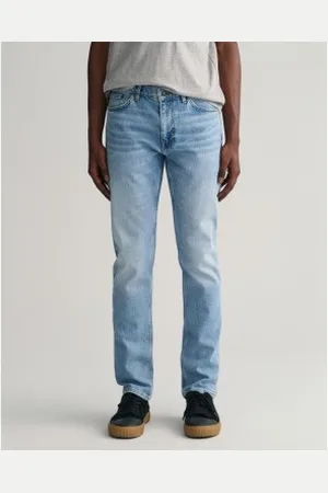 GANT Para homem. 1000260 Calças de ganga de corte justo azuis (38/32), , Casual, Algodão, Denim, Sustentável