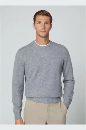 Hackett Para homem. HM703019 Camisola de lã de carneiro cinzenta (XL), Casual, , Clássico, Manga comprida